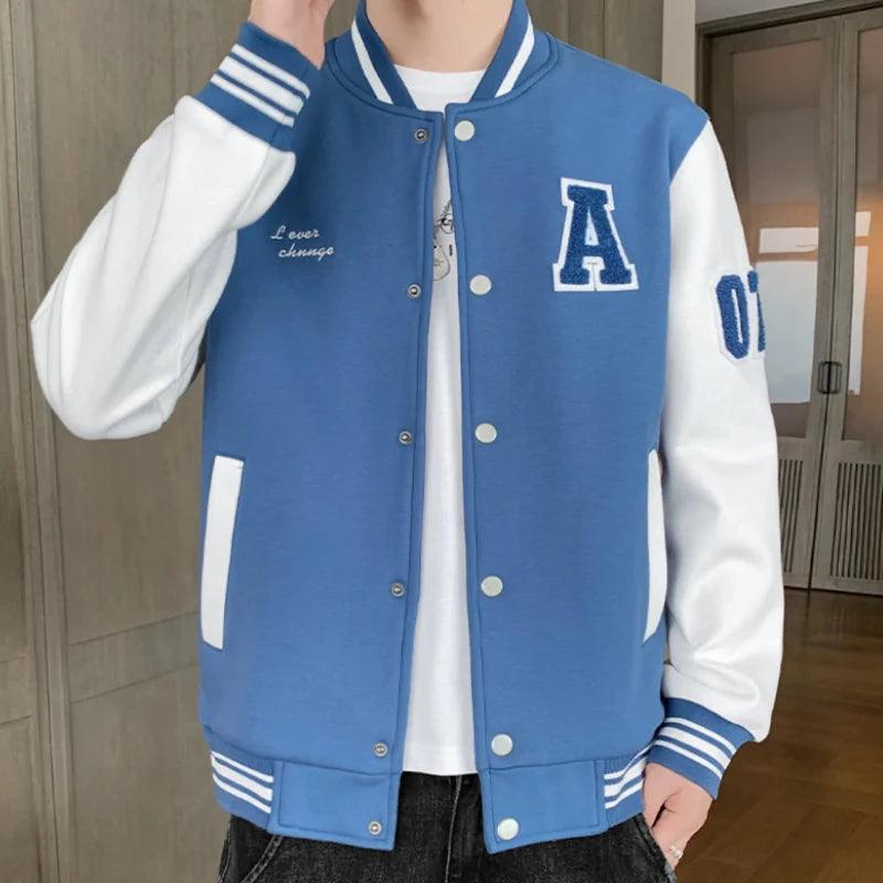 Mens College Baseball Jacket - LuxNovaHub 