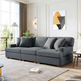 Three Seat Sofa & Removable Back - LuxNovaHub 