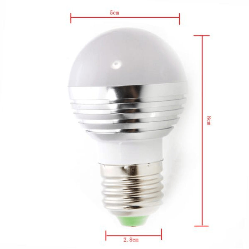 E27 3W LED RGB Light Bulb with Remote Control - LuxNovaHub 