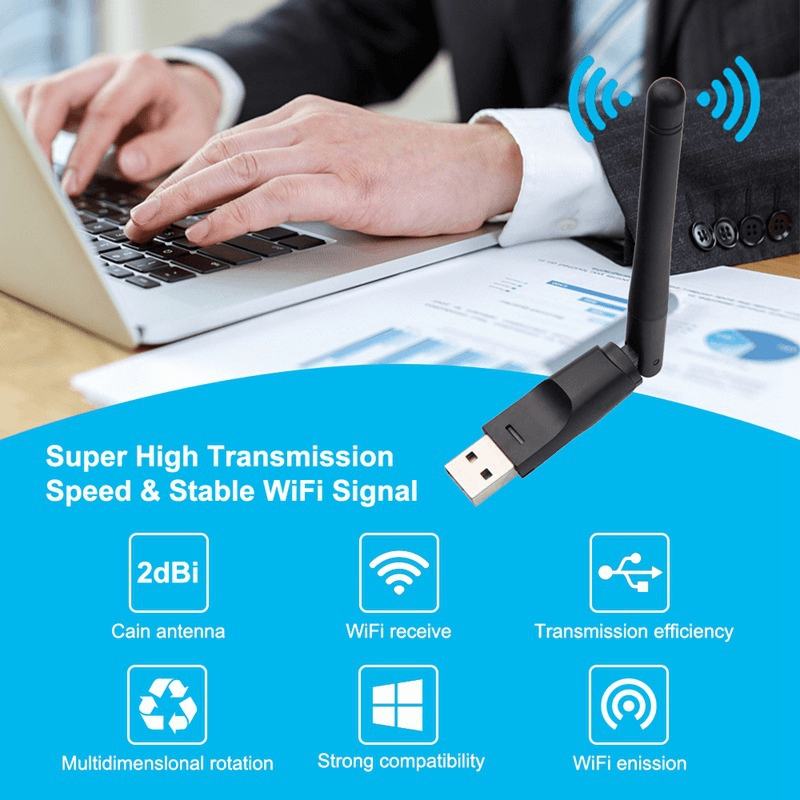 USB WiFi Adapter Wireless Network - LuxNovaHub 