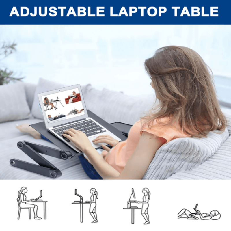 Laptop Desk with 2 CPU Cooling USB Fans - LuxNovaHub 