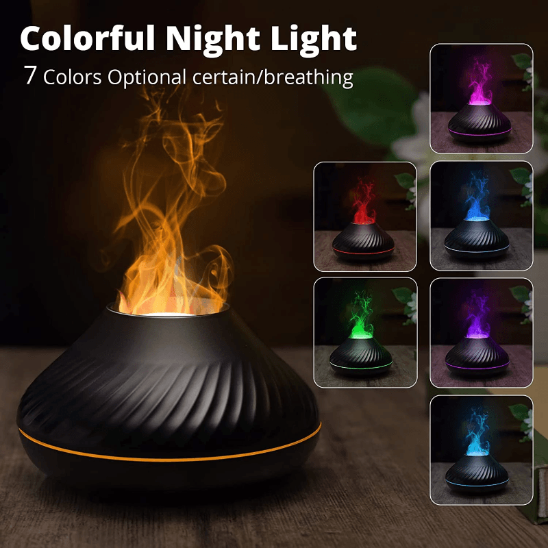 Colorful Portable Air Humidifier Flame Aroma Diffuser - LuxNovaHub 