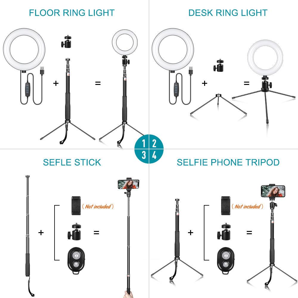 Metal Bracket Selfie Stick Bluetooth Set Ring - LuxNovaHub 