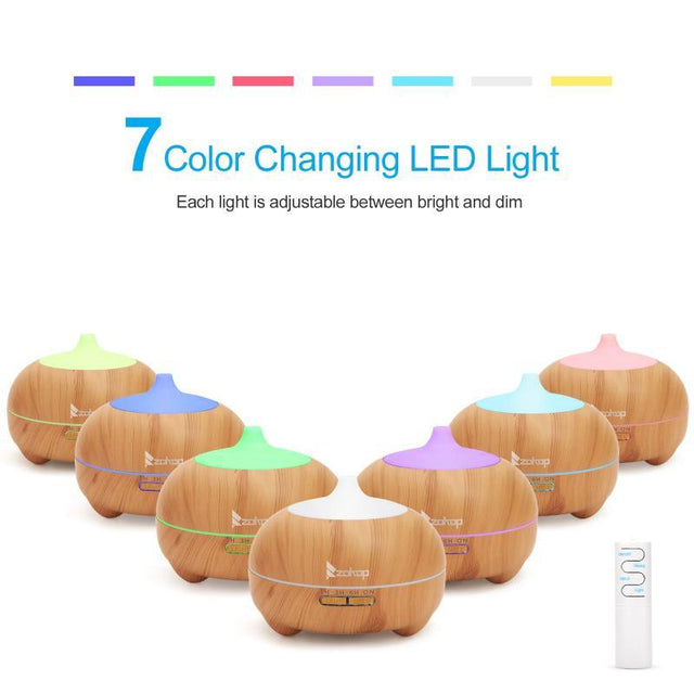 Colorful Light Remote Control 550ml Aroma Diffuser - LuxNovaHub 