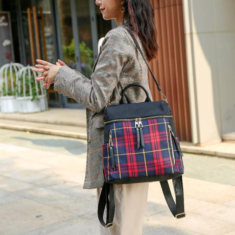 Nishi Plaid Backpack - LuxNovaHub 