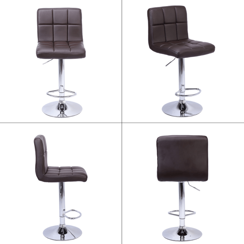 2 Bar Chairs Counter Height Adjustable Swivel - LuxNovaHub 