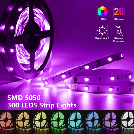 SMD 12V DC RGB 5050 Flexible Led Strip Lights - LuxNovaHub 