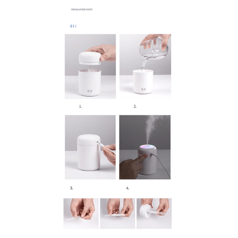 Portable Air Humidifier Aroma Essential Oil Diffuser for Car Home - LuxNovaHub 