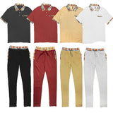 Checkered Polo and Pant Set - LuxNovaHub 