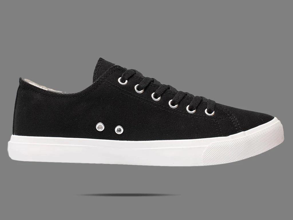 Retro Black/White Canvas Sneakers Unisex Size - LuxNovaHub 