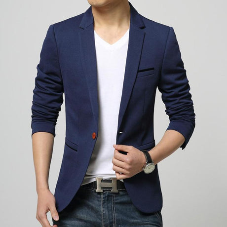 Men's Slim Fit Blazer - LuxNovaHub 