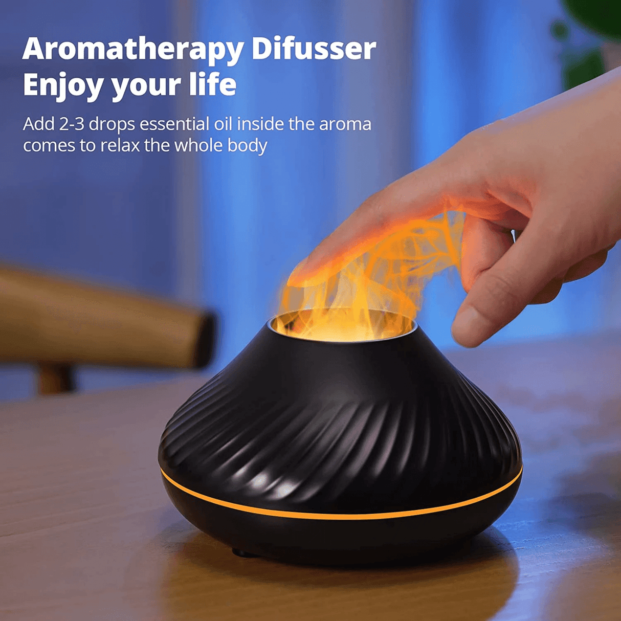 Colorful Portable Air Humidifier Flame Aroma Diffuser - LuxNovaHub 