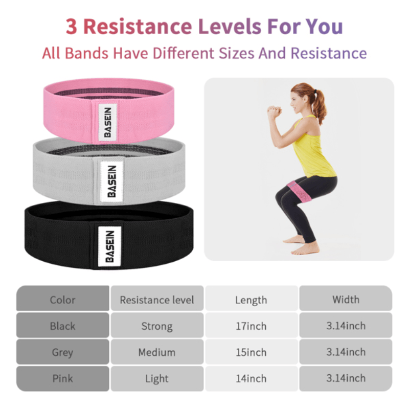 3 Pack Set Resistance Exercise Fitness Bands - LuxNovaHub 