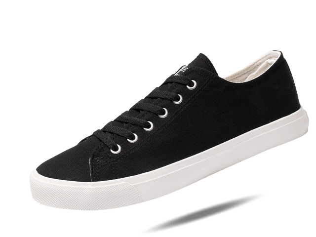 Retro Black/White Canvas Sneakers Unisex Size - LuxNovaHub 