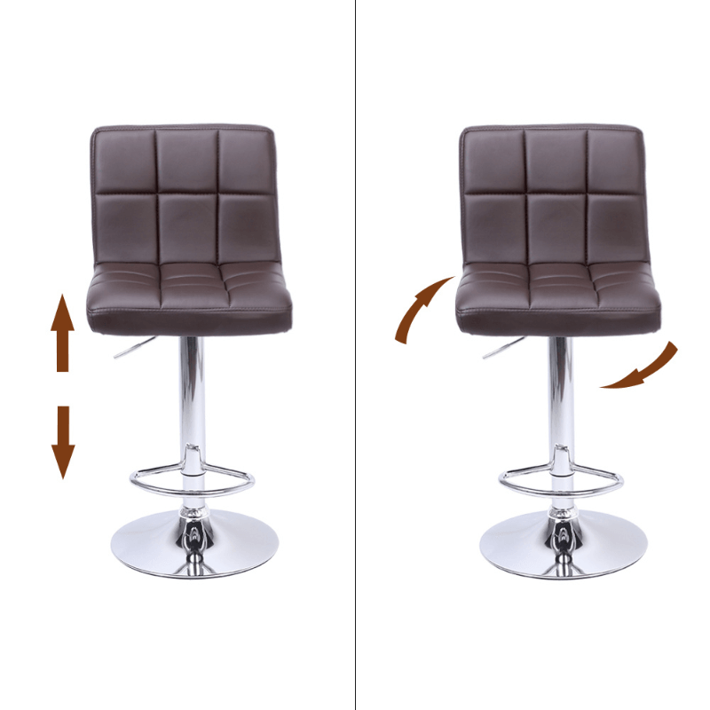 2 Bar Chairs Counter Height Adjustable Swivel - LuxNovaHub 