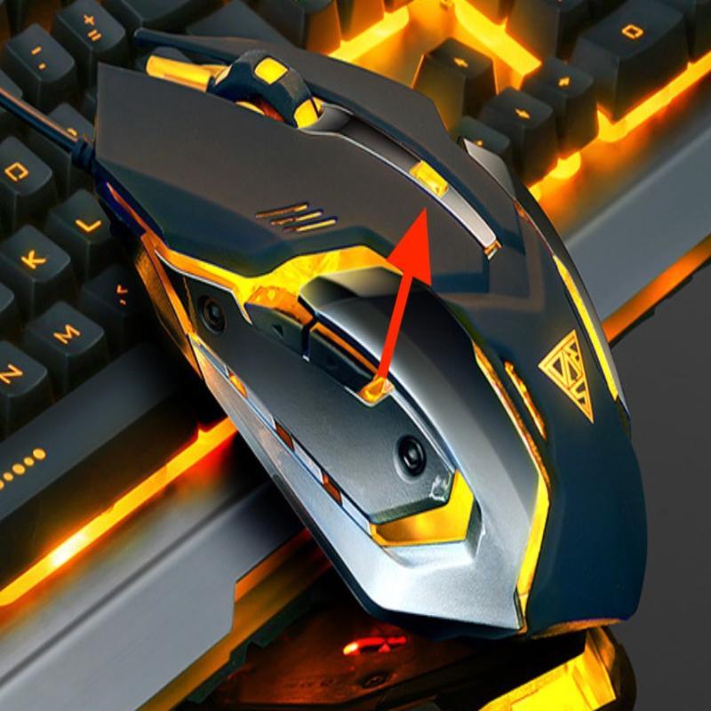 Gold Metal Frame Gaming Keyboard and Mouse set - LuxNovaHub 