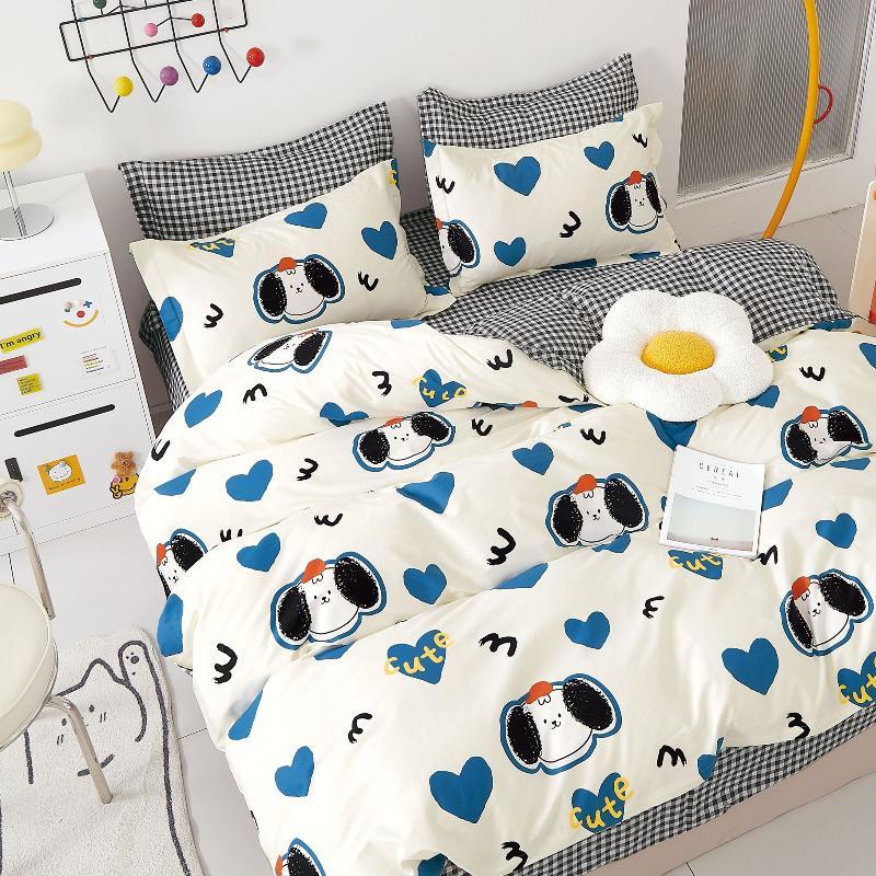 Wyatt Puppy and Heart 100% Cotton Comforter Set - LuxNovaHub 