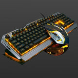 Gold Metal Frame Gaming Keyboard and Mouse set - LuxNovaHub 