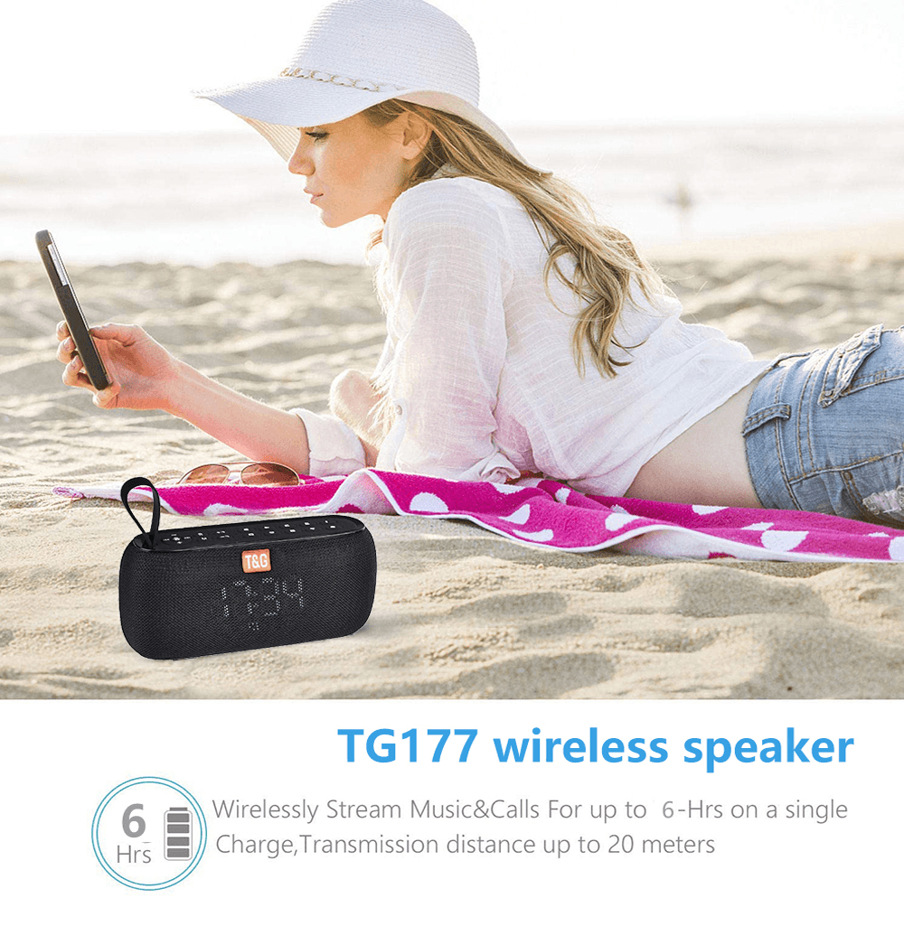 Wireless Bluetooth Speaker with Alarm Clock - LuxNovaHub 