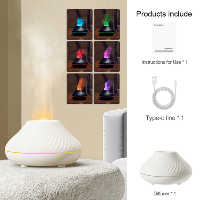 Colorful Portable Air Humidifier Flame Aroma Diffuser - LuxNovaHub 