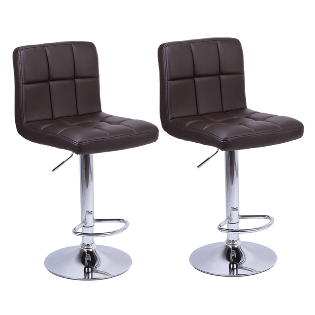 2 Bar Chairs Counter Height Adjustable Swivel - LuxNovaHub 