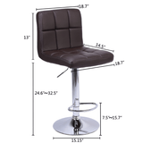 2 Bar Chairs Counter Height Adjustable Swivel - LuxNovaHub 