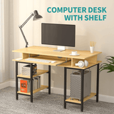 Computer Desk with Keyboard Tray/Shelves - LuxNovaHub 