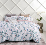 Tess Red/Grey Floral 100% Cotton Reversible Comforter Set - LuxNovaHub 