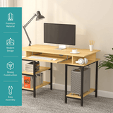 Computer Desk with Keyboard Tray/Shelves - LuxNovaHub 