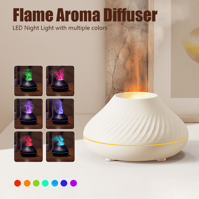 Colorful Portable Air Humidifier Flame Aroma Diffuser - LuxNovaHub 