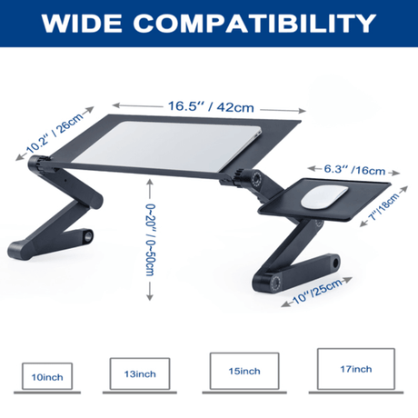 Laptop Desk with 2 CPU Cooling USB Fans - LuxNovaHub 