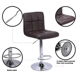 2 Bar Chairs Counter Height Adjustable Swivel - LuxNovaHub 