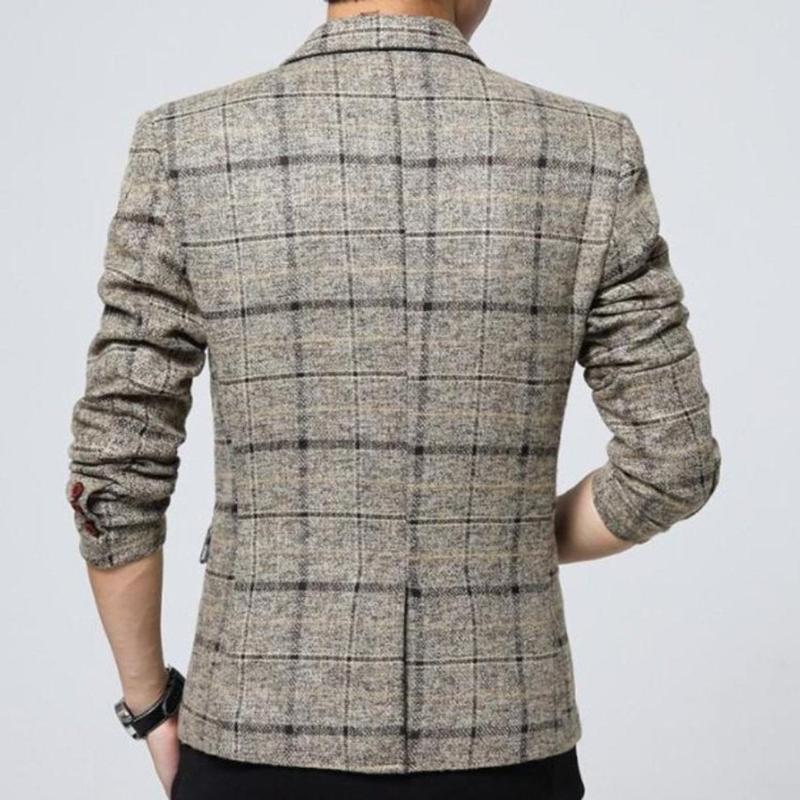 Men's Mix Plaid Blazer - LuxNovaHub 