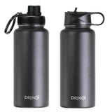 DRINCO® 32oz Stainless Steel Water Bottle - Black - LuxNovaHub 