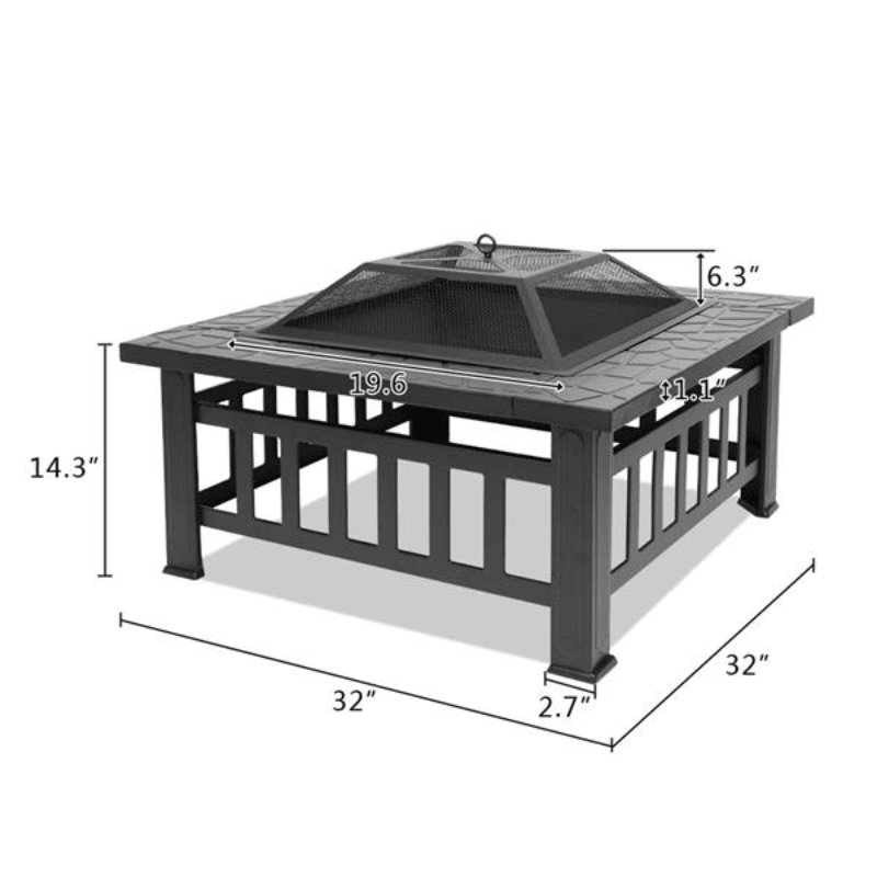 Metal Fire Bowl Pit with Accessories - LuxNovaHub 