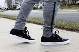 Retro Black/White Canvas Sneakers Unisex Size - LuxNovaHub 