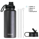 DRINCO® 32oz Stainless Steel Water Bottle - Black - LuxNovaHub 