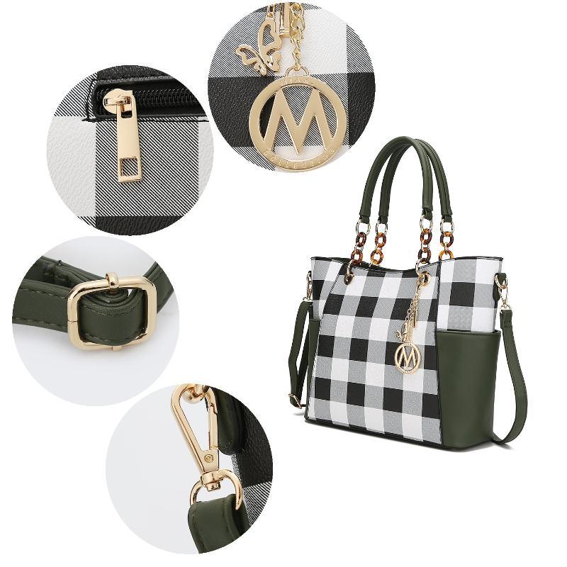 Mariely Checker Tote Handbag - LuxNovaHub 