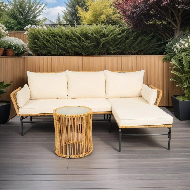 3 Pieces Outdoor Patio Wicker Furniture - LuxNovaHub 