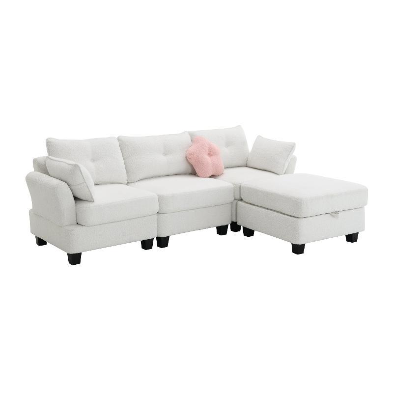 Modern Teddy Velvet Sectional Sofa - LuxNovaHub 