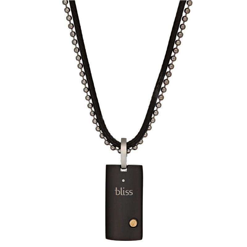 Black Stainless Steel 18K Yellow Gold Pendant - LuxNovaHub 