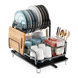 2-Tier Dish Drying Rack for Kitchen Counter - LuxNovaHub 