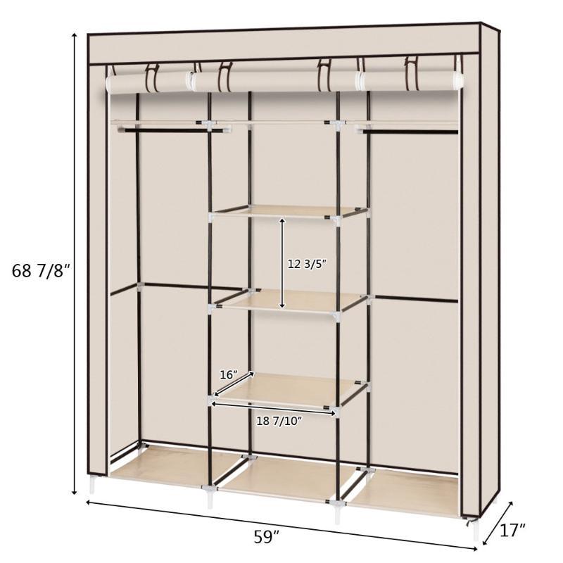 69" Portable Clothes Closet Non-Woven Fabric