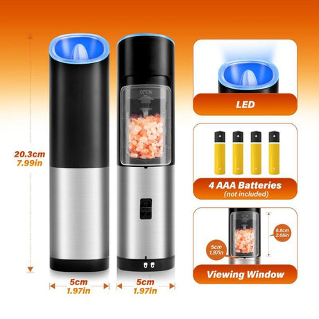 Gravity Electric Salt and Pepper Grinder Set - LuxNovaHub 