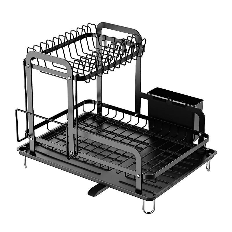 2-Tier Dish Drying Rack for Kitchen Counter - LuxNovaHub 