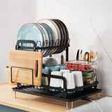 2-Tier Dish Drying Rack for Kitchen Counter - LuxNovaHub 