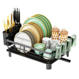 Dish Drying Rack Drain Board Utensil Holder - LuxNovaHub 