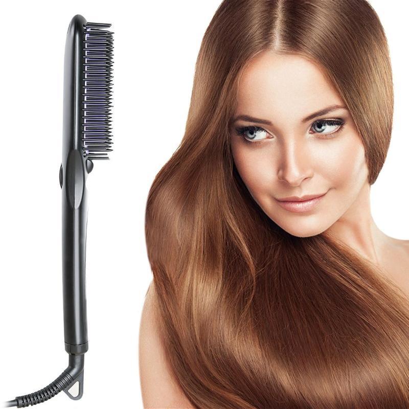 Professional Hair Straightener Brush Electric - LuxNovaHub 