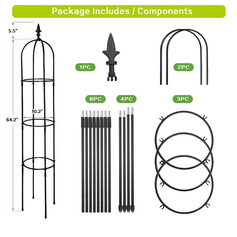 6.2ft Garden Obelisk Trellis; Lightweight - LuxNovaHub 