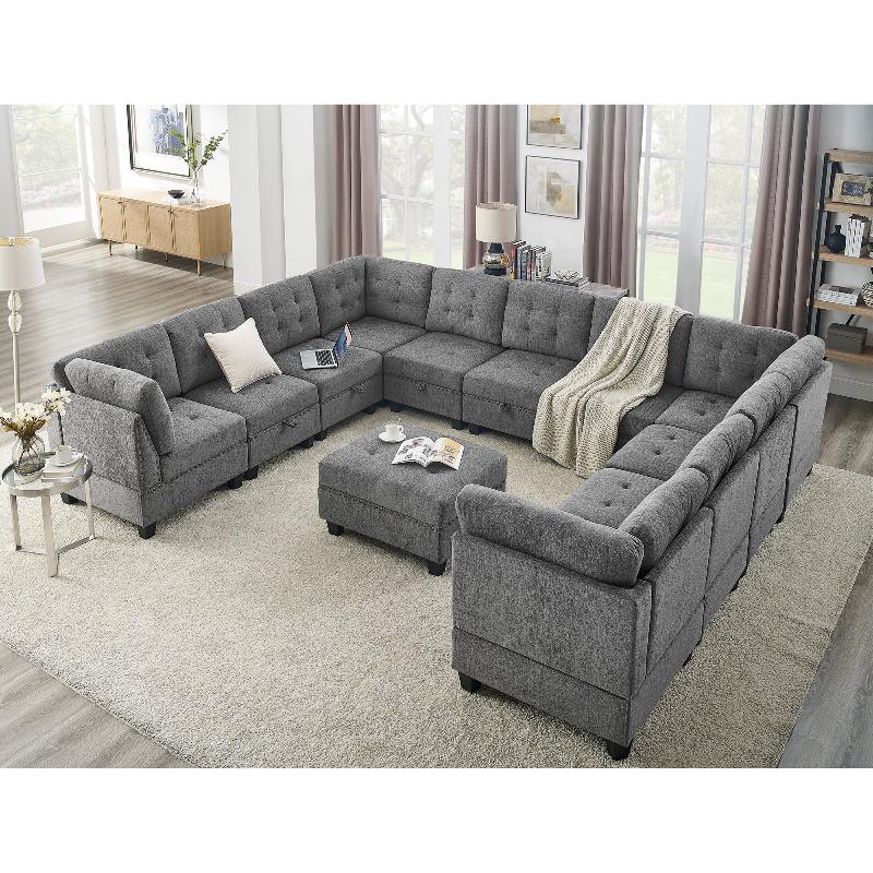 U shape Modular Sectional Sofa,DIY - LuxNovaHub 